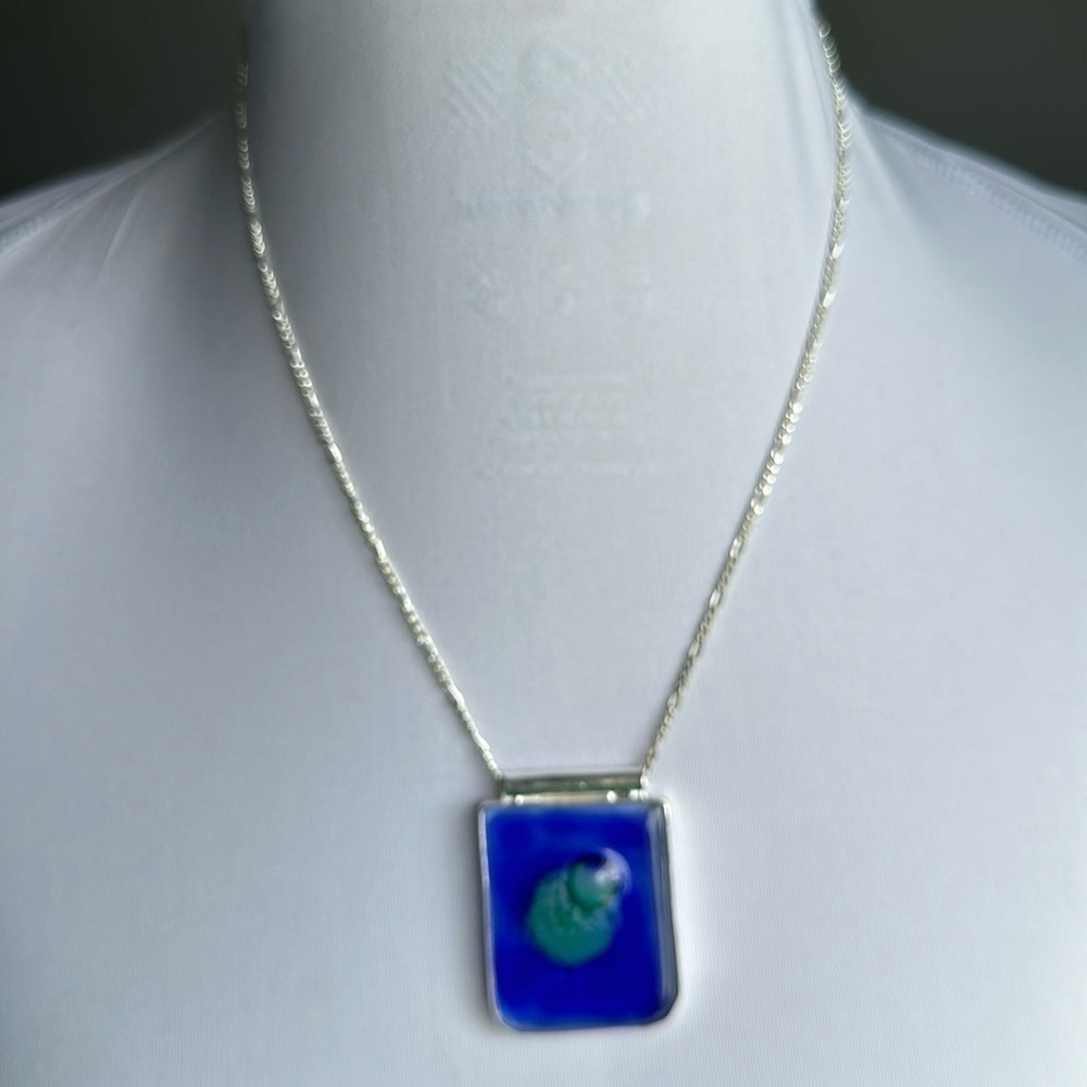 925 silver Murano blue necklace​